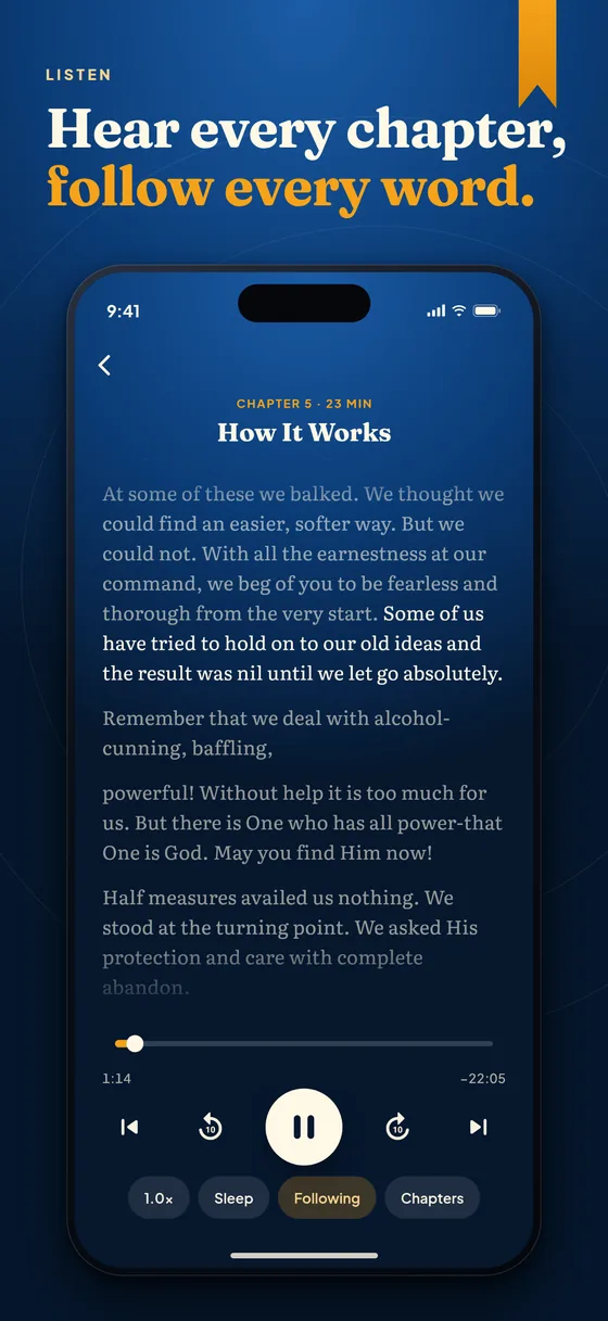 The audio player, with the words of How It Works highlighted as they are read