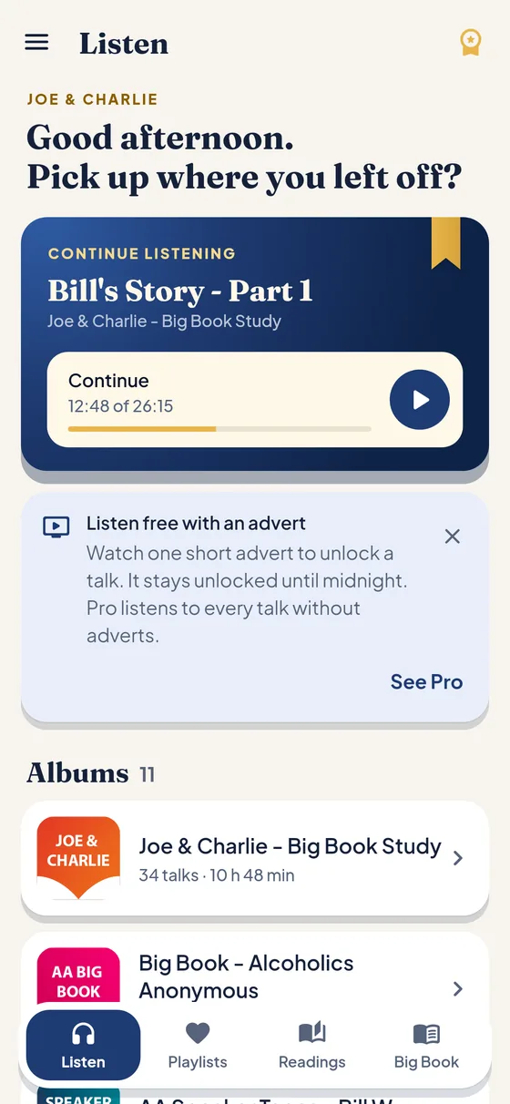 Listen: continue Bill's Story from the Joe & Charlie Big Book Study